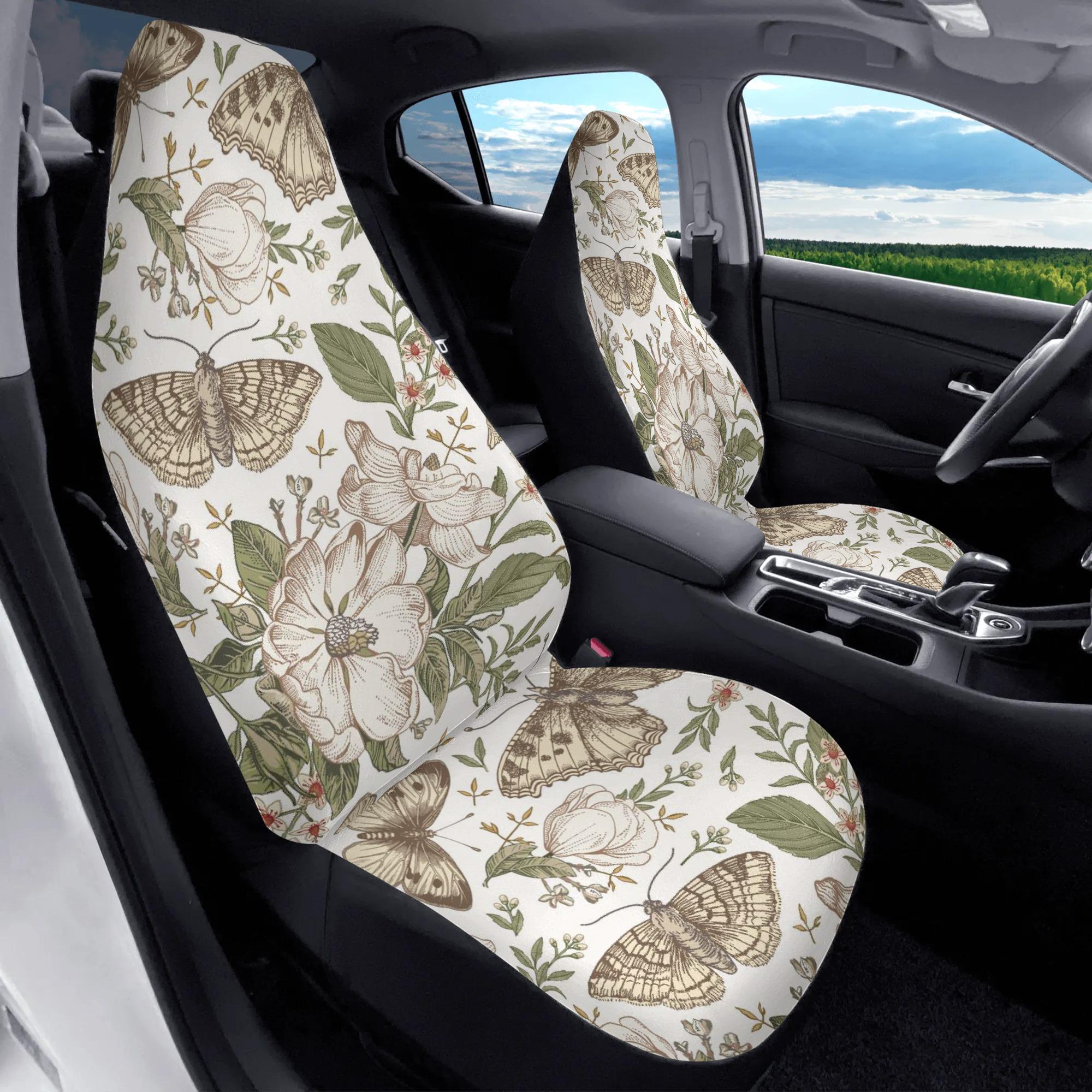 Wildflowers Moth Car Seat Cover Set, Butterfly Seat Covers for Car for ...