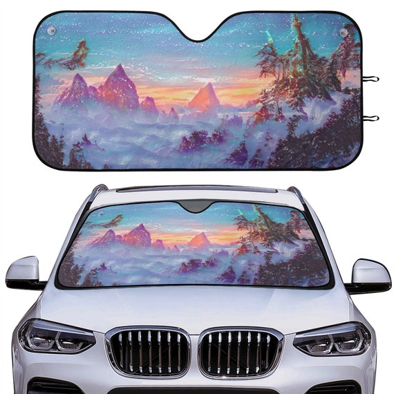 Pare-soleil de voiture Anime, couverture de pare-brise Fantasy Land, pare- soleil automatique Alien Sunset pour fenêtre avant de voiture, protecteur  de pare-soleil, cadeau de voiture -  France