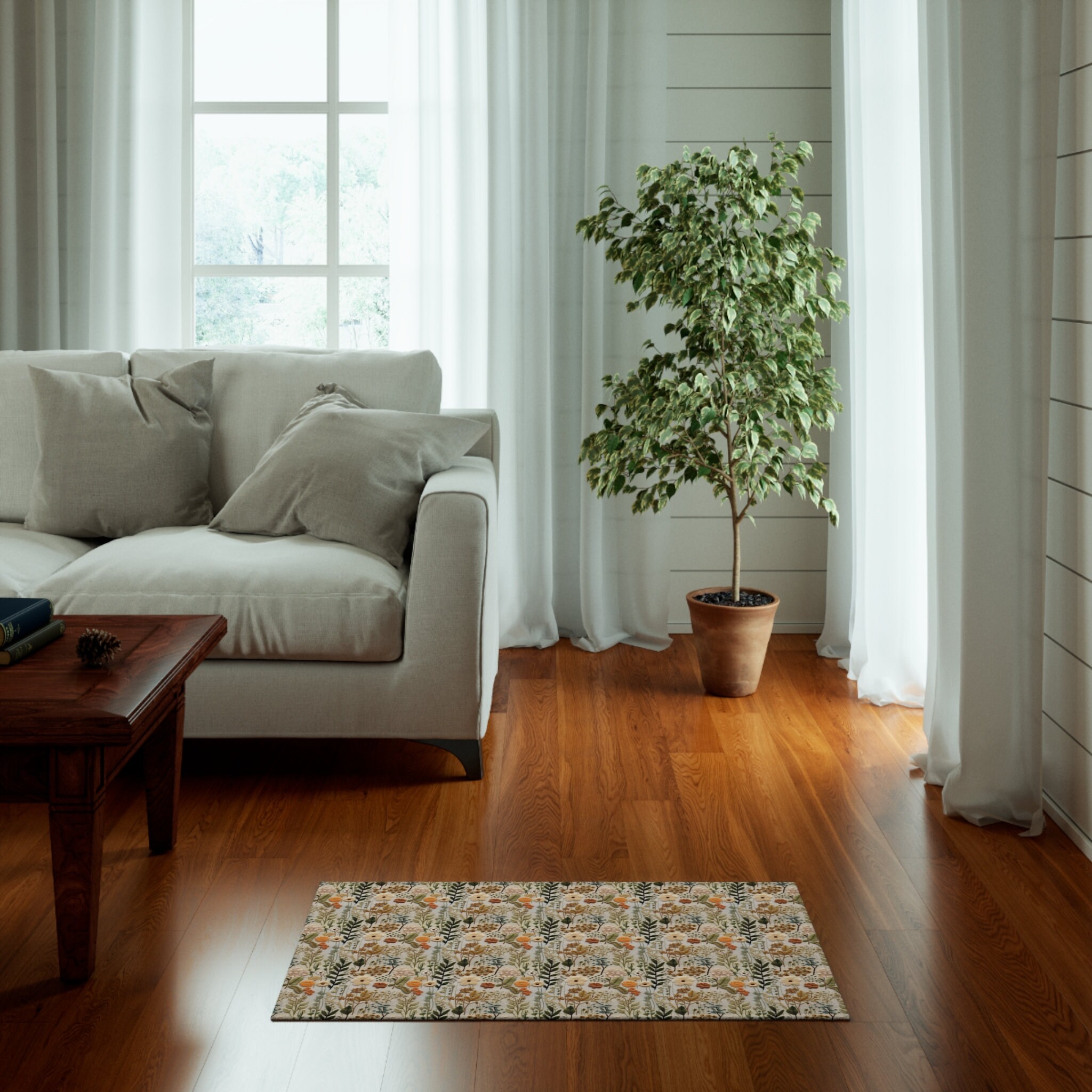 Cottage Bloom Hearts Area Rug NCU0NXD1232
