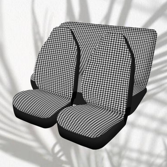 Houndstooth Seat Cover for Car Full Set, Dainty Elegant Car Seat Covers for  Women, Black White Simple Seat Cover Vehicle, Academia Aesthetic 