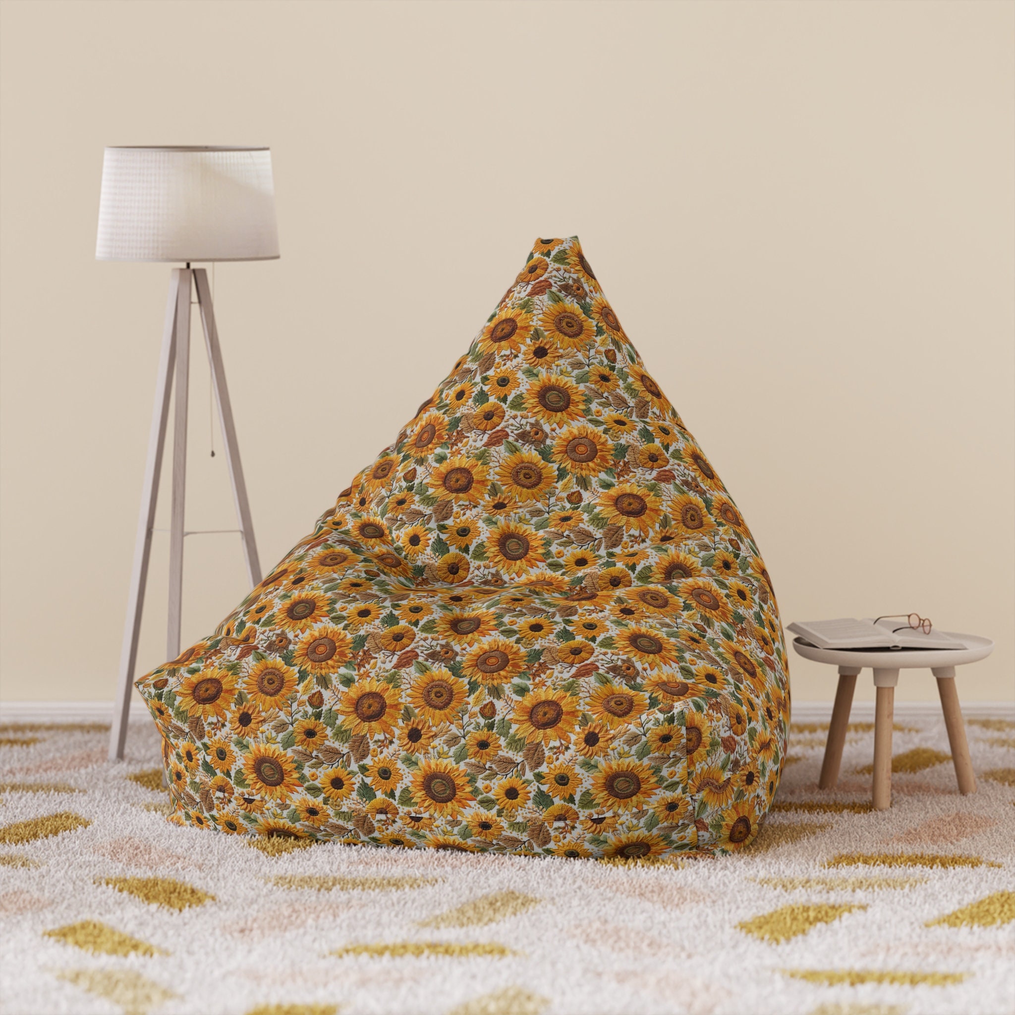 Bean Bag Cover Printed Cotton Bean Chair Without Beans Home Decor XXXL  Multi | eBay