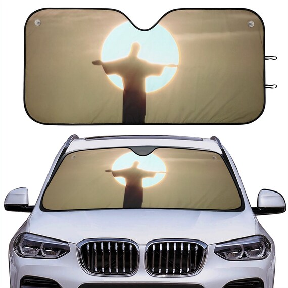 Jesus Auto Sonnenschutz, Windschutzscheibe SunShade Christian, Sonnenschutz  für Auto katholisch, Sonnenaufgang Auto Sonnenblende, Christus  Frontfensterabdeckung - .de