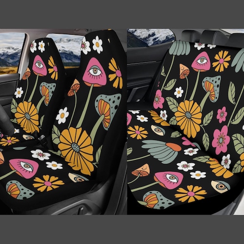 Mushroom Floral Boho Car Seat Cover for Women Cottagecore Etsy