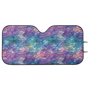 Mermaid Scales Windshield SunShade, Mermaid Accessories for Car, Ethereal Sunshade for Car for Women, Mermaid Gift for Women, Gift for Girl