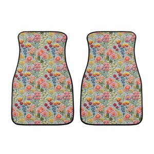 Floral Car Mats: Waterproof Cottagecore Flower Cluster Car Decor
