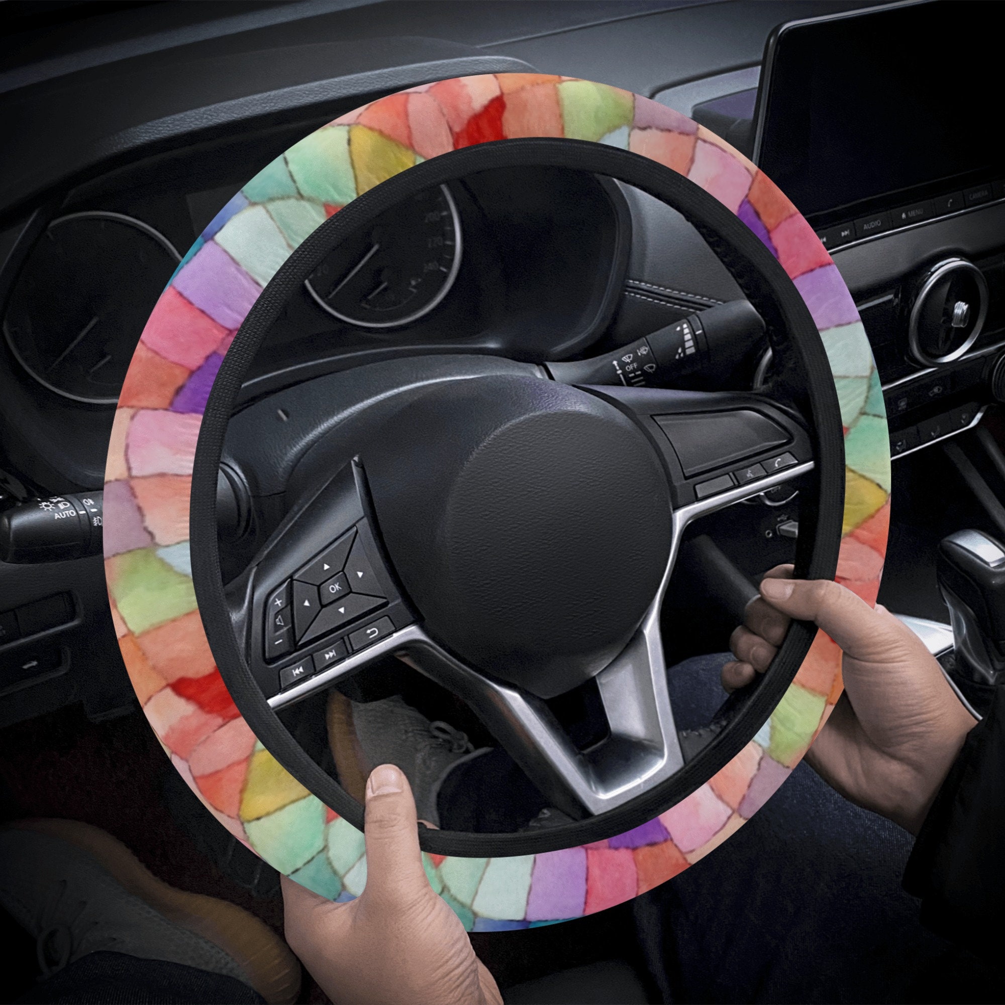 Colorful Rainbow Steering Wheel Cover Car Accessories Cute for
