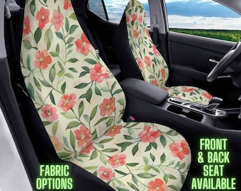 Cottagecore Car Seat Covers for Car, Cute Car Seat Cover for Vehicle, Floral Girly Car Decor Interior
