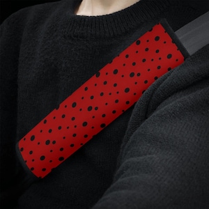 Copri cintura di sicurezza a forma di coccinella, copri cintura di sicurezza a forma di maggiolino, rosso, regalo per cintura di sicurezza per auto, copri cintura di sicurezza a forma di coccinella, decorazione carina per auto, regalo unico e portafortuna.
