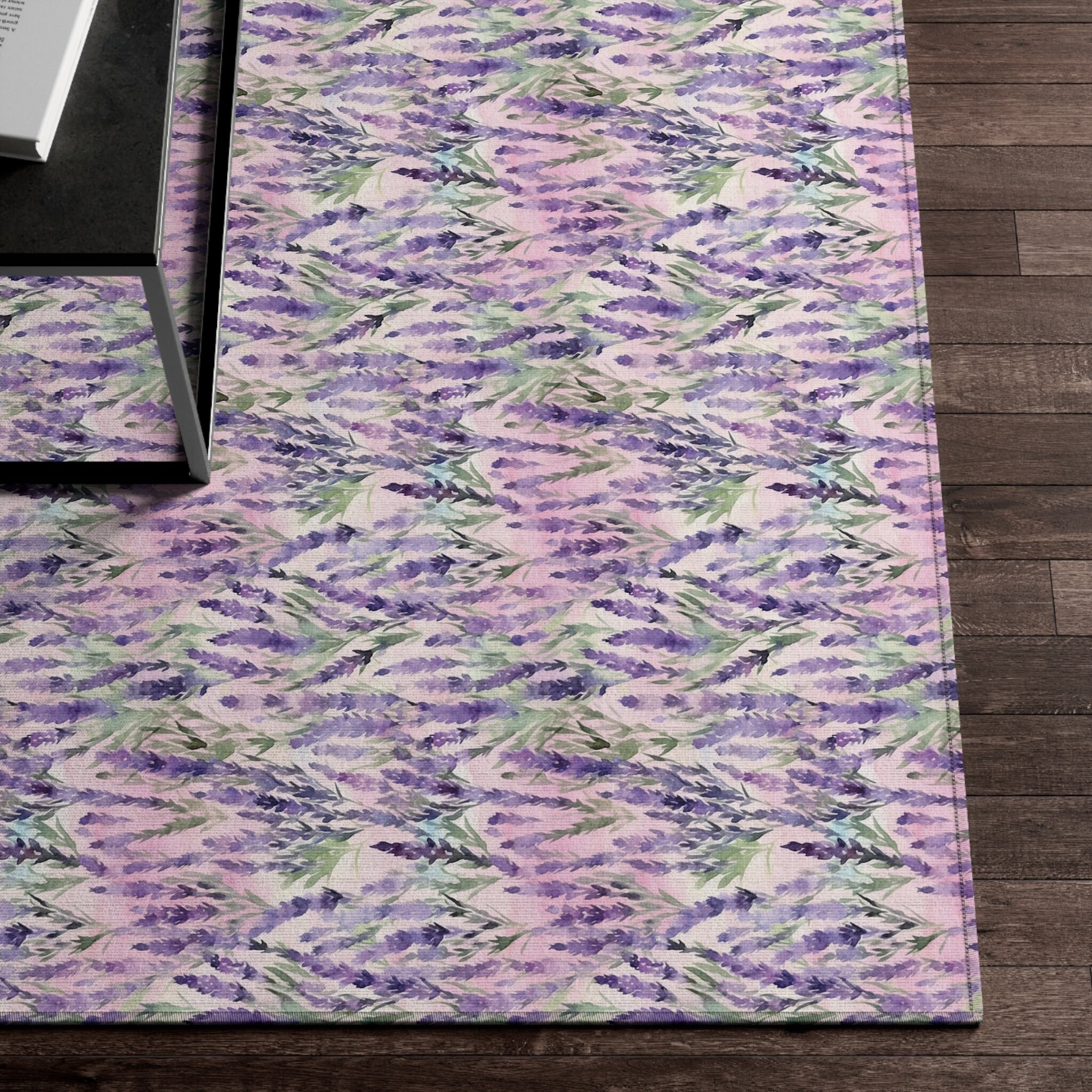 Lavender Fields Rug, Floral Area Rug, Cottagecore Floor Mat, Nursery ...