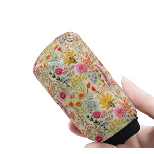 Pink Wildflower Shift Knob Cover for Women, Printed Faux Embroidery Car Shifter Gear Cover, Cottagecore Gear Shifter Cover, Floral Car Decor