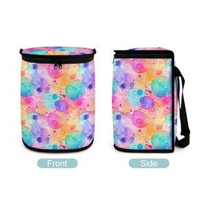 Bubble Rainbow Car Trash Bag, Colorful Car Trash Can with Lid, Waterproof Garbage Bag for Car Leakproof, Aesthetic Car Accessories, Car Gift