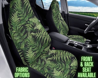 Fern Car Seat Covers for Car Green, Cute Car Seat Cover for Vehicle, Botanical Car Decor Interior