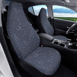 Celestial Sky Car Seat Cover Full Set, Constellation Seat Covers for Car, Astrology Car Seat Covers for Vehicle, Zodiac Seat Cover for Car