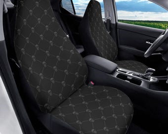 Schädel-Muster-Autositzbezug Goth, Gothic Sitzbezüge für Auto Full Set, Charcoal Black Car Decor Geschenk