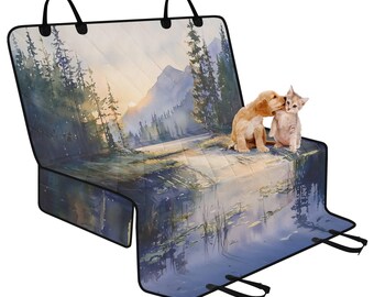 Mountain Sunrise Pet Seat Cover for Car, Dog Car Seat Covers for Vehicles, Camping Car Accessories Boho, Cute Car Decor Nature