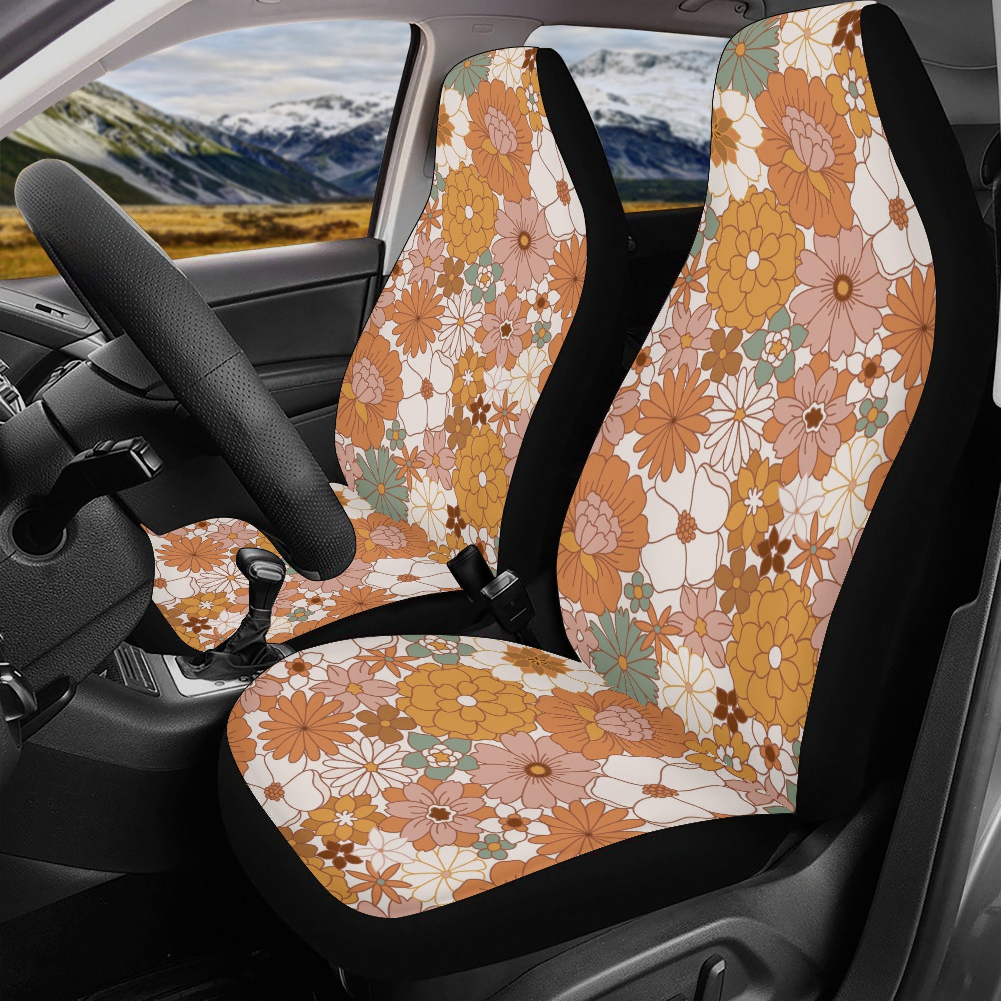 Cottagecore Floral Car Seat Cover