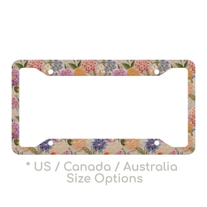 Hydrangea License Plate Frame Cute, Boho Floral License Plate Frames for Women, Cottagecore Flower Car Plate, Aesthetic Car Decor, Car Gift