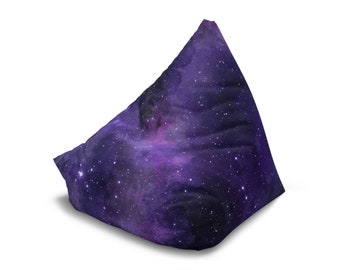 Purple Galaxy Bean Bag Cover, Celestial Bean Bag Chair Cover, Home Decor Boho, Aesthetic Home Gift, Living Room Furniture