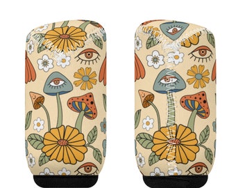 Retro Mushroom Shift Knob Cover, Cottagore Car Shifter Gear Cover Cute, Boho Aesthetic Car Interior Decor, Mystical Car Shifter Gear Cover