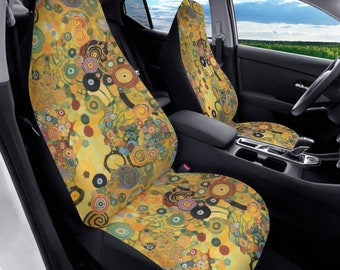 Funda de asiento de coche con diseño floral de Klimt, inspirada en El Beso, juego completo