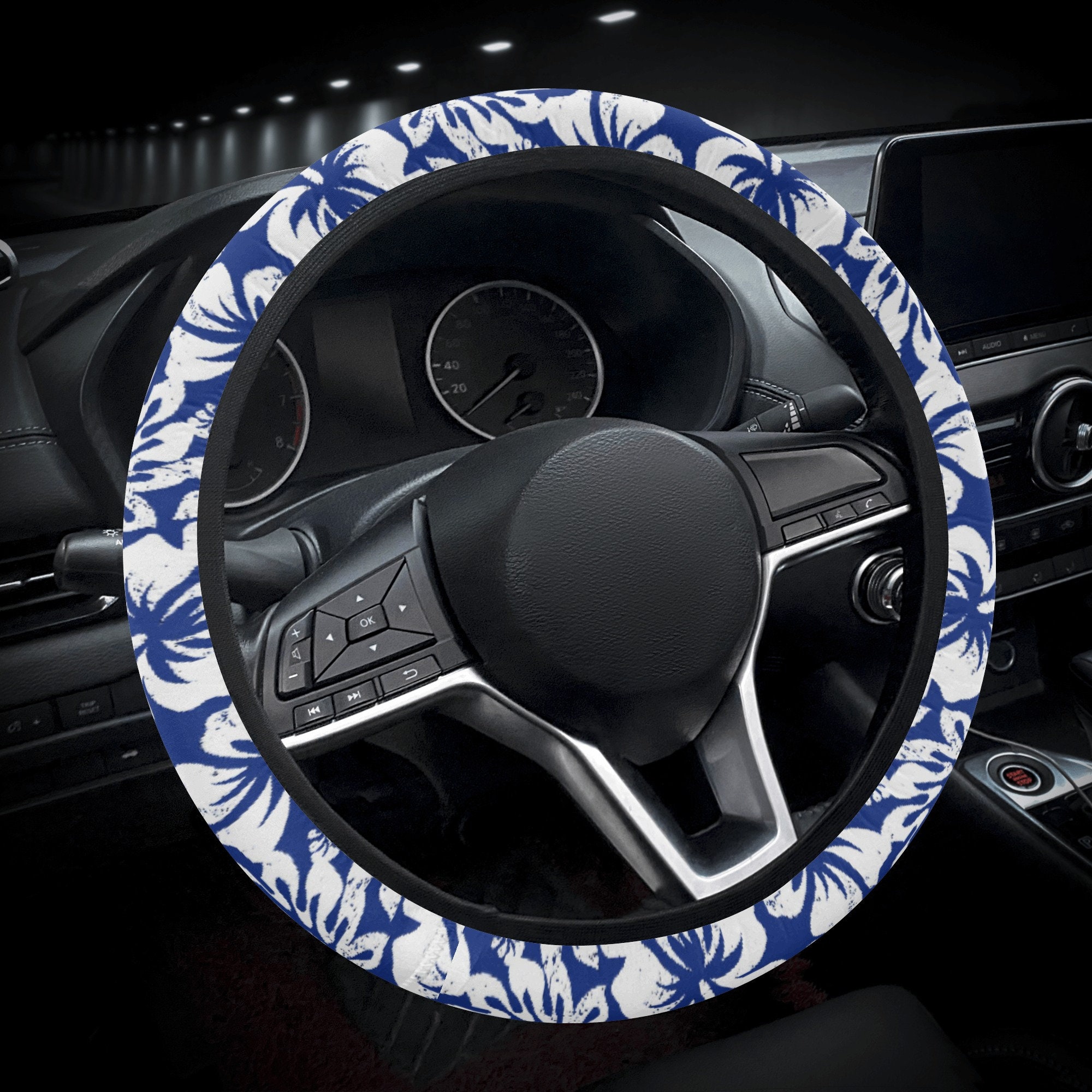 ZDCUSTOM Flower Floral Steering Wheel Cover Car Accessories for Women Girls  Girly Universal 15 Inch Neoprene Auto Interior Decor Anti Slip Truck