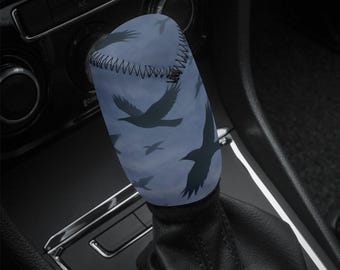 Raven Sky Car Gear Shift Cover, Goth Shift Knob Cover, Gothic Car Shifter Gear Cover, Crow Shifter Knob Cover, Cute Car Accessories