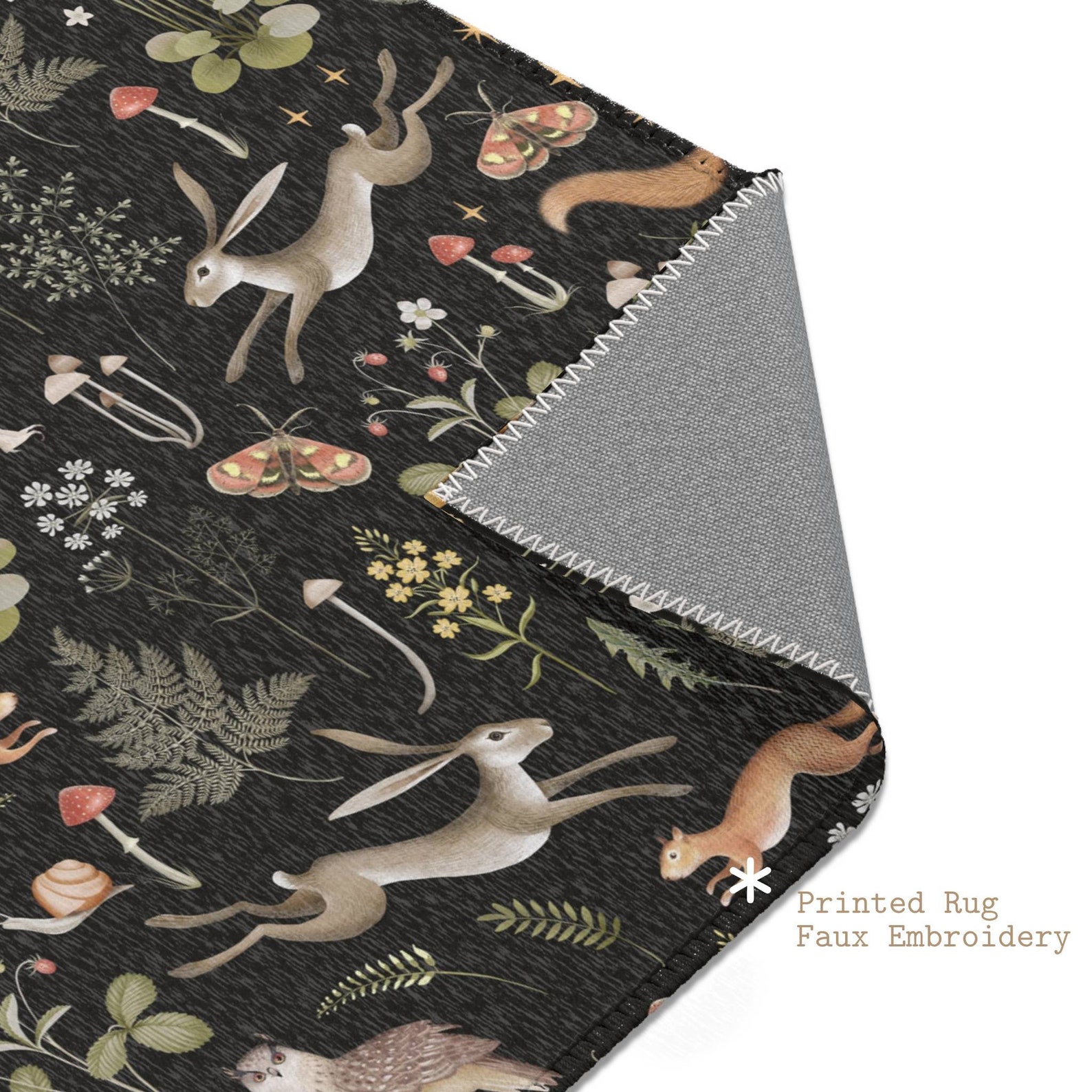 Enchanted Rug Enchanted Forest Rug, Floral Area Rug, Cottagecore Floor Mat, Nursery ...