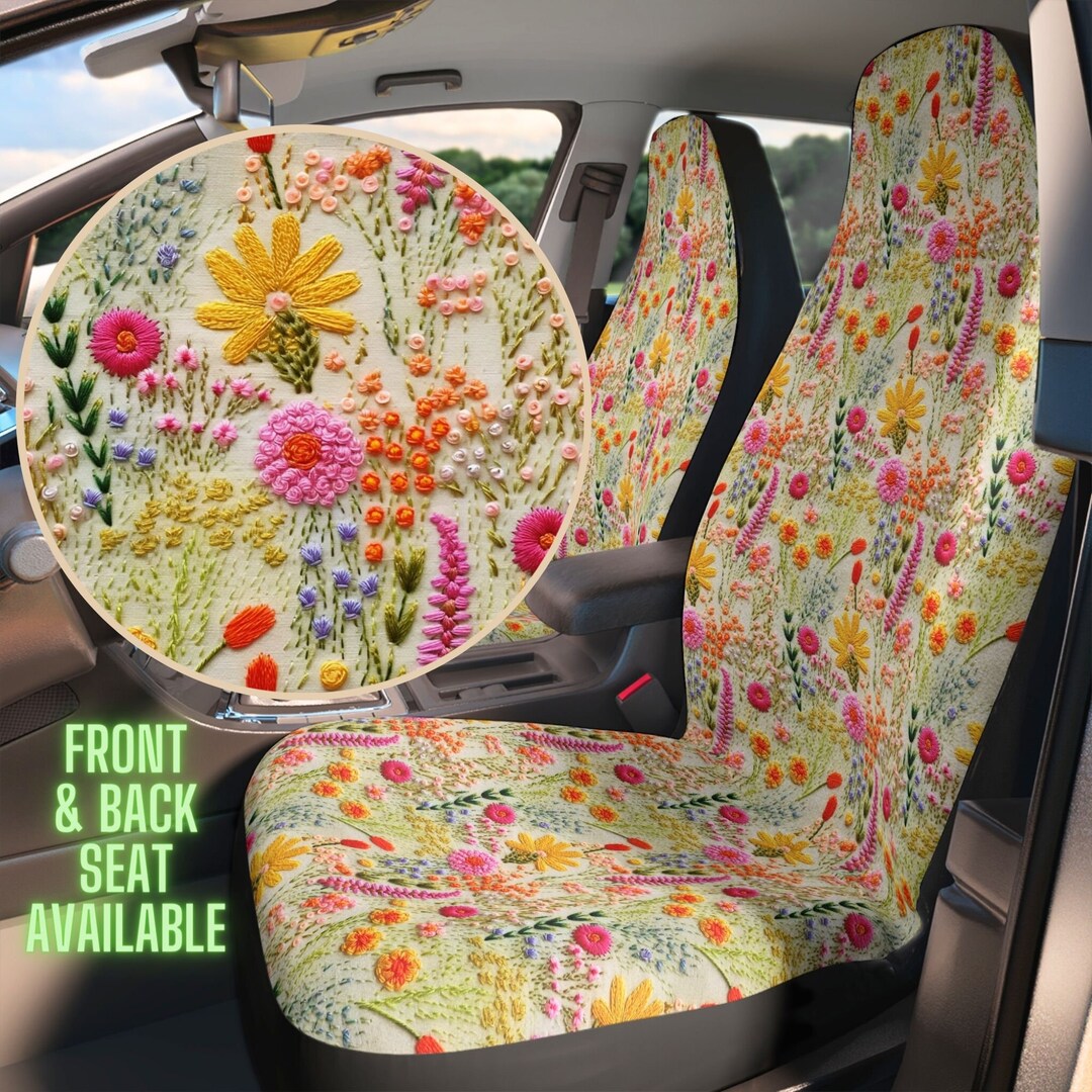 Flower Print Pet Car Seat Cover