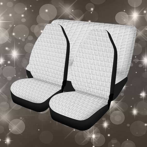 Buy White Seat Cover for Car Full Set, Minimalist Car Seat Covers for Women,  Neutral Rattan Pattern Seat Covers for Vehicle, Aesthetic Car Decor Online  in India 