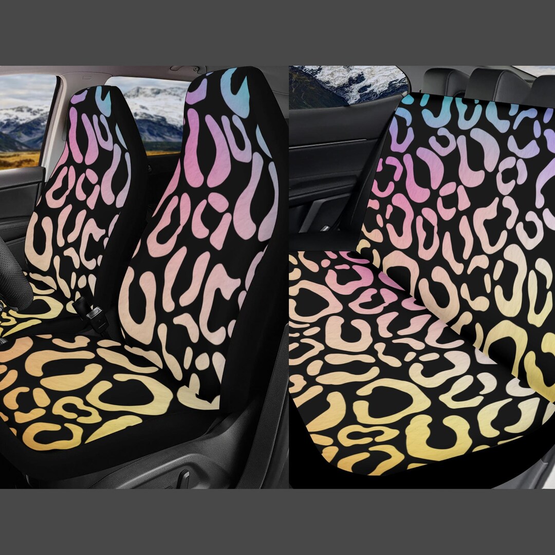 Rainbow Leopard Car Seat Covers for Vehicle Full Set Animal Etsy