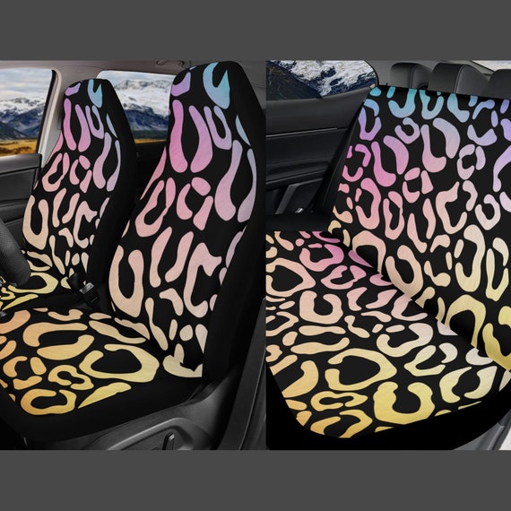 Regenbogen Leopard Auto Sitzbezüge für Fahrzeug Full Set, Animal Print  Sitzbezüge für Auto für Frauen Bunt, Neon Effekt Sitzbezug, Auto Geschenk -  .de