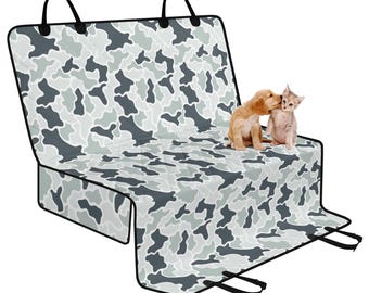 Monochrome Camo Pet Seat Cover for Car, Dog Car Seat Covers for Vehicles, Car Accessories Boho, Cute Car Decor