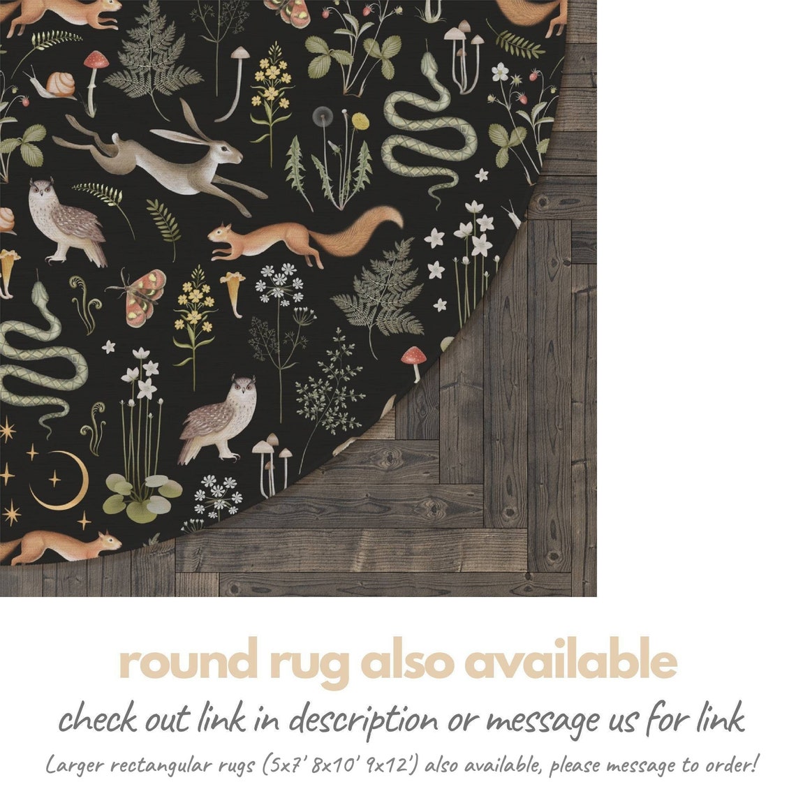 Enchanted Rug Enchanted Forest Rug, Floral Area Rug, Cottagecore Floor Mat, Nursery ...