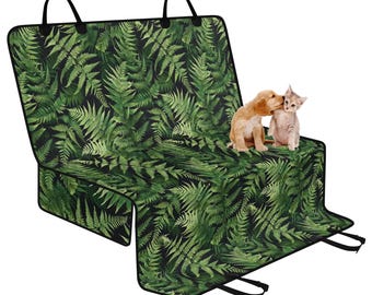 Fern Pet Seat Cover for Car, Dog Car Seat Covers for Vehicles, Green Car Accessories Boho, Cute Car Decor Botanical