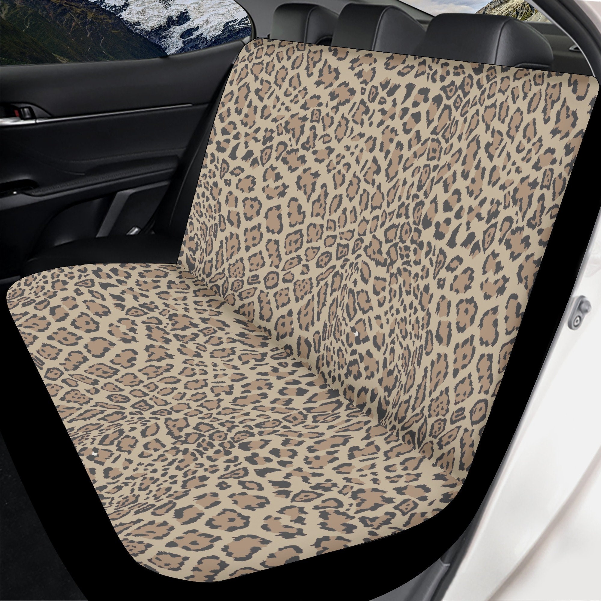 Xoenoiee Rosa Leopard Muster Auto Sitzbezüge 2 teile/satz Hohe Rückenlehne  Stretchy Eimer Sitzbezug Auto Protector Vordersitze Abdeckung