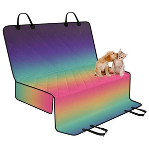 Rainbow Ombre Car Bench Seat Cover, Back Seat Cover, Dog Seat Cover, Pet Seat Cover, Car Seat Covers Protector, Seat Cover for Car Decor