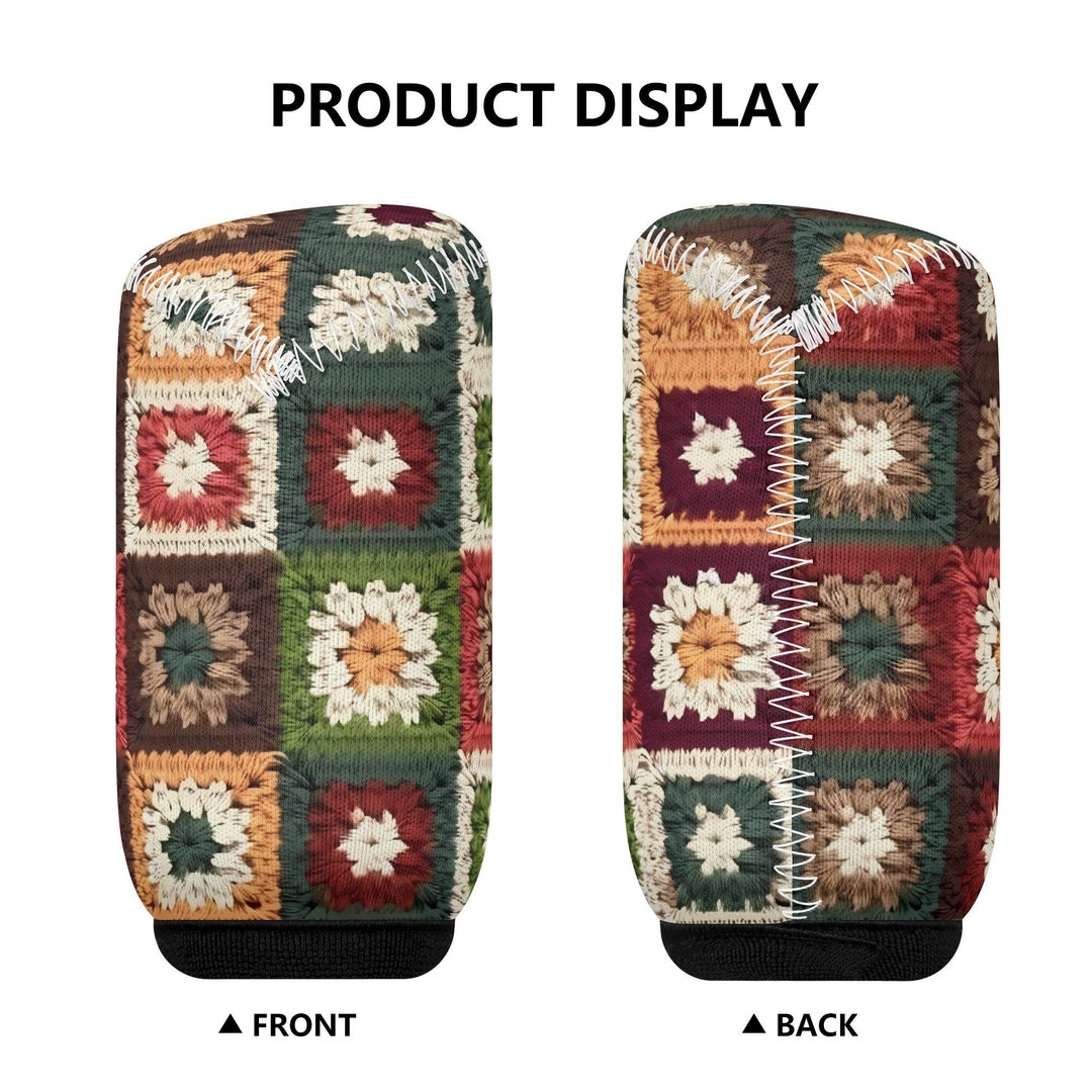 Granny Squares Shift Knob Cover for Women, Faux Crochet Car Shifter