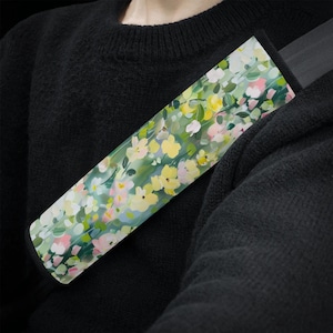 Green Spring Seat Belt Cover Boho Floral Seat Belt Strap Cover Cute Seatbelt Cover Cottagecore Car Seat Belt Pad Unique Gift for Her