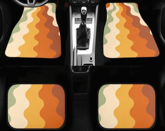 Automatten, retro groovy automattenset, autovloermatten voor vrouwen, jaren 70 retro vibes automatten, autovloermat, leuke vloermat voor auto, automatten
