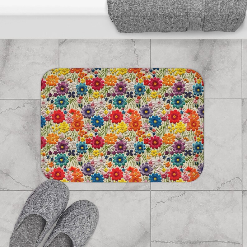 Cottagecore Bath Mat Memory Foam, Microfibre Non-slip Bathroom Rug ...