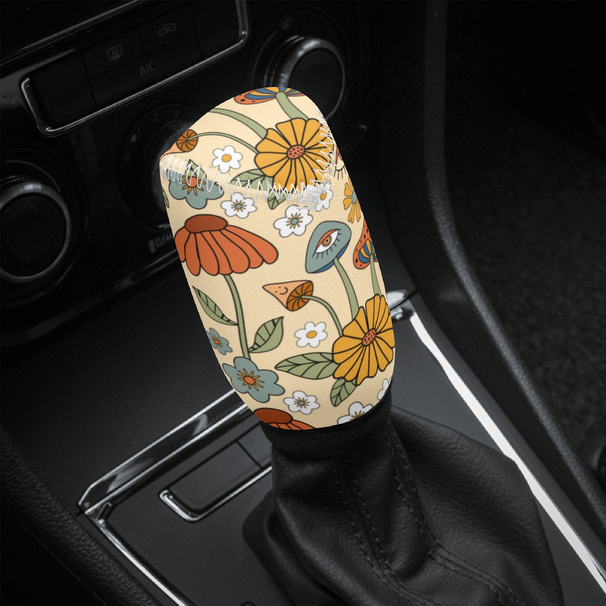 Retro Pilz Schaltknauf Abdeckung, Cottagore Auto Shifter Zahnradabdeckung  Niedlich, Boho Ästhetische Auto Innendekoration, mystische Auto Shifter  Zahnradabdeckung -  Österreich