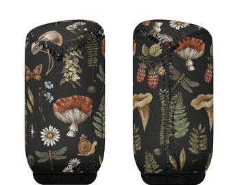 Cottagecore Mushroom Shift Knob Cover, Car Shifter Gear Cover Cute, Witchy Car Interior Decor Black, Amanita Mushroom, Snail, Fern