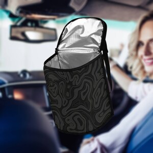 Bolsa de basura para coche Topography, bote de basura de carbón con tapa, impermeable y a prueba de fugas, accesorio estético, regalo para coche. imagen 2