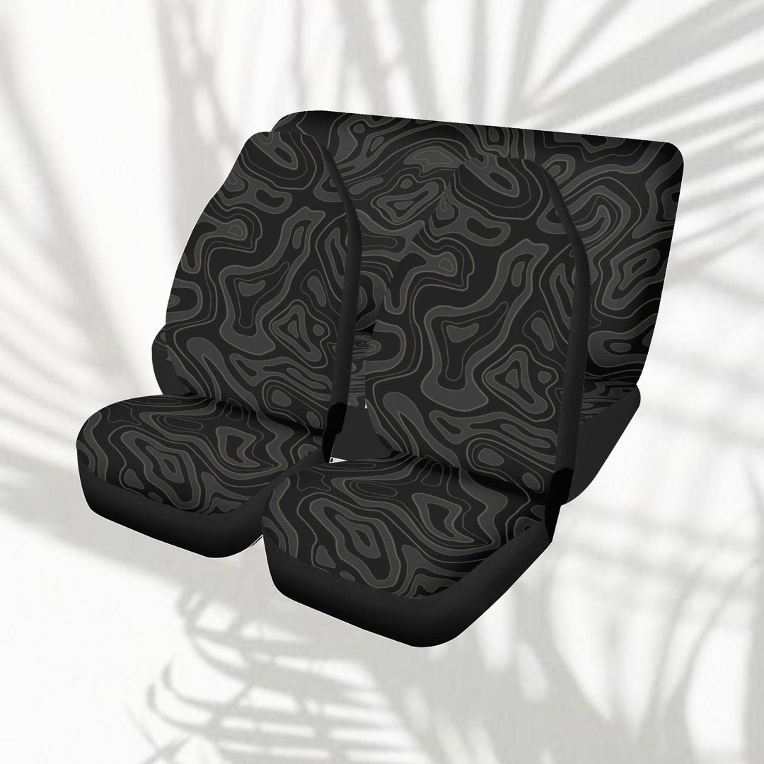 Topography Car Seat Cover Full Set, Charcoal Car Seat Covers for