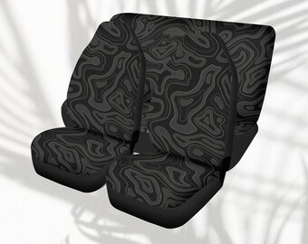 Topography Car Seat Cover Full Set Charcoal Car Seat Covers for