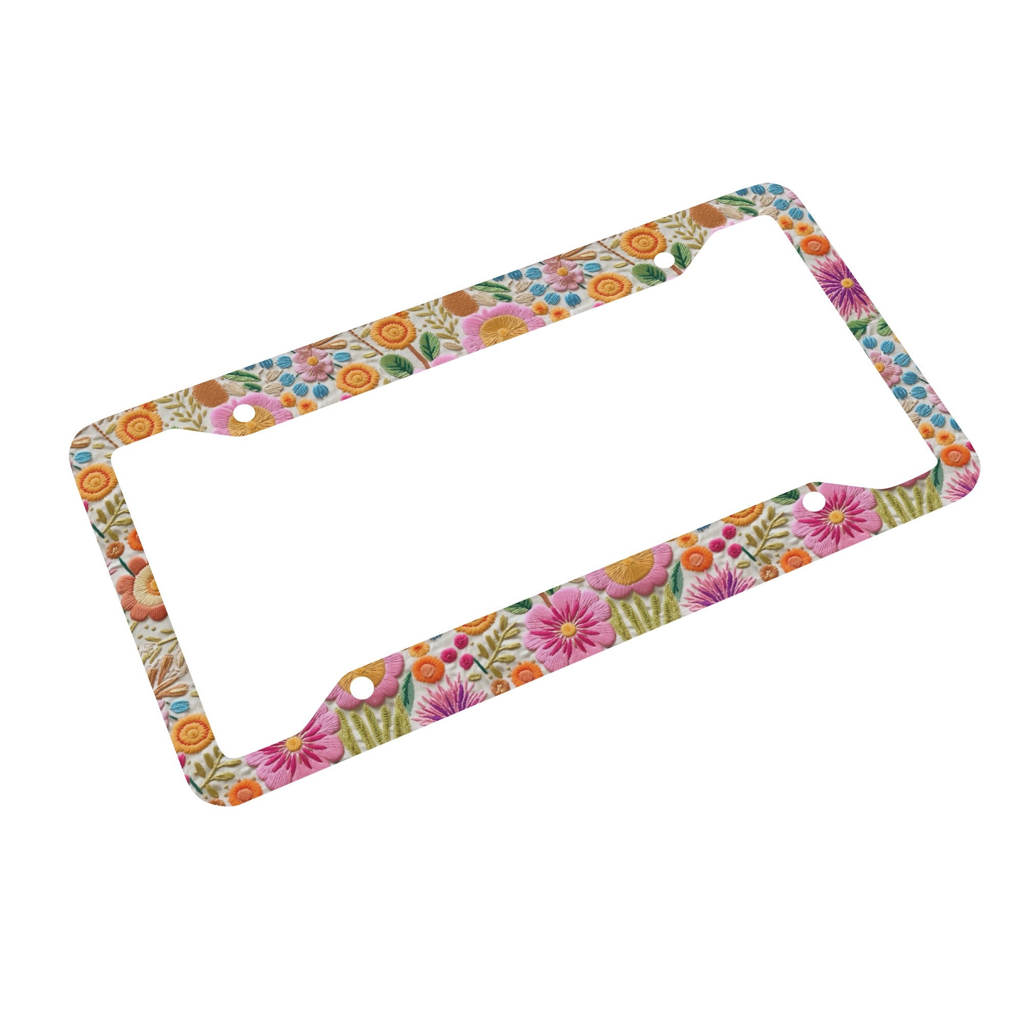 Pink License Frame Pink Bloom License Plate Frame, Cute License Plate Frames for Women ...