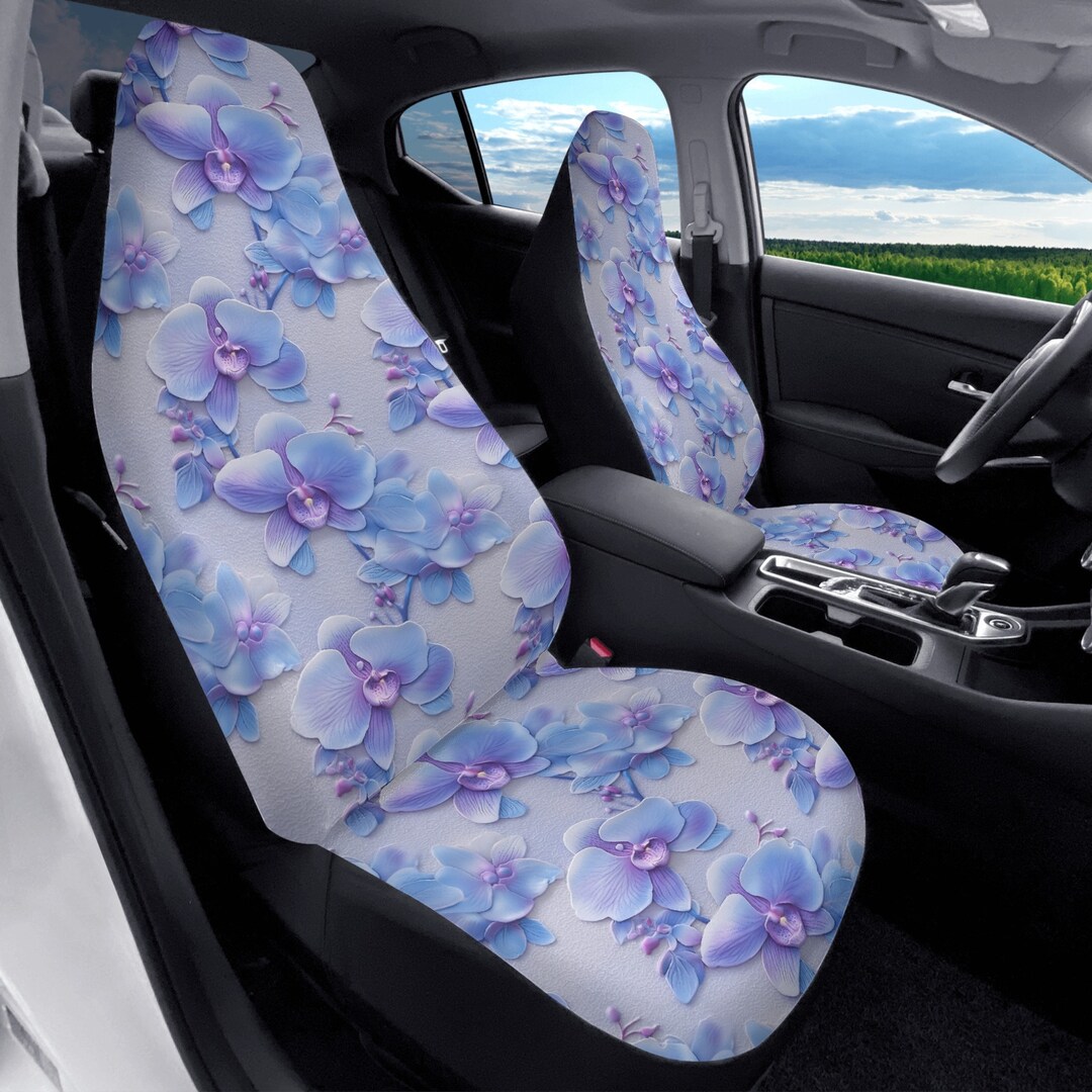 Orchid Violet Car Seat Cover Full Set Purple Flower Seat Etsy
