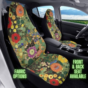 Klimt Floral Car Seat Covers: Abstract Art Full Set
