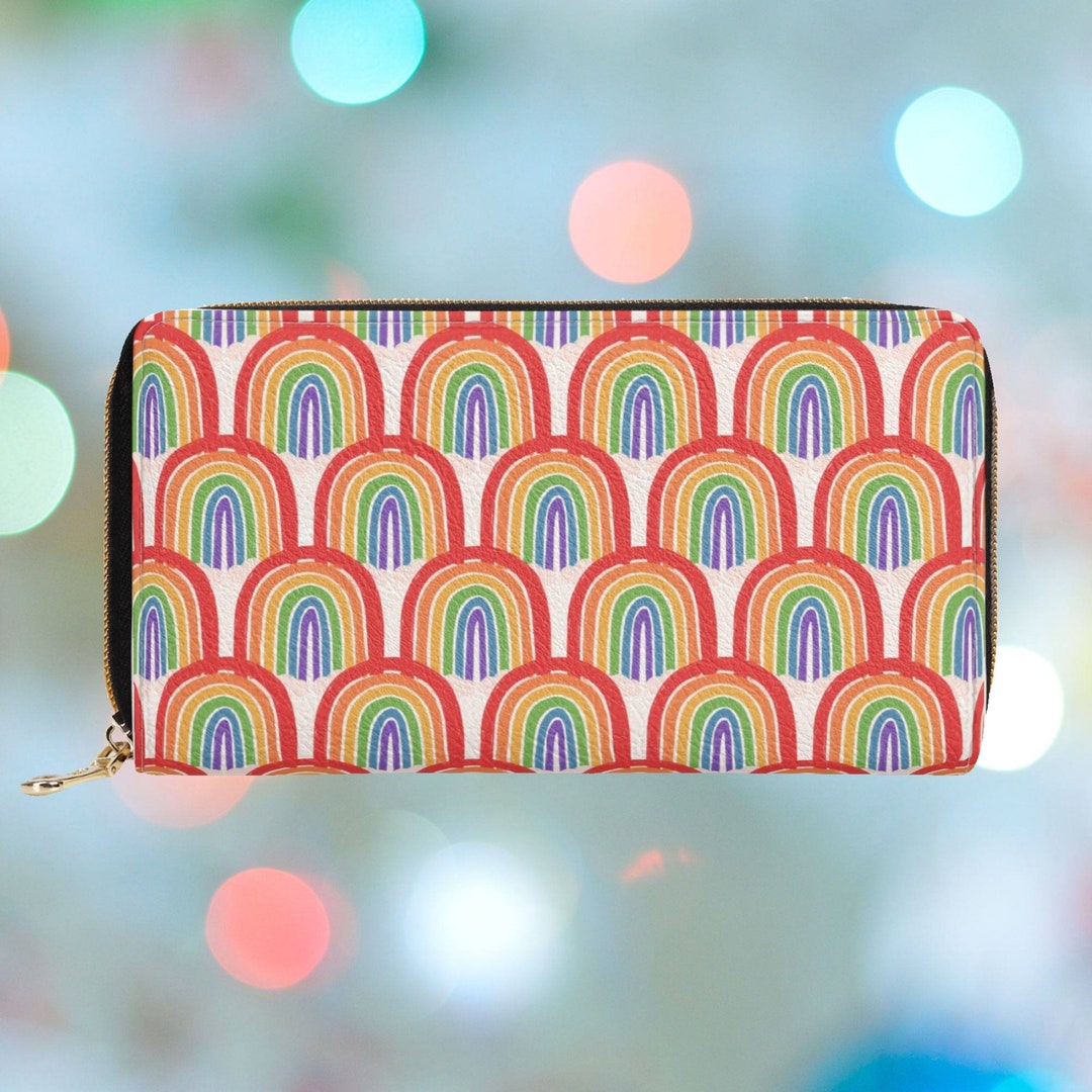 Rainbow Wallet, Pride Zipper Wallet Cute, Colorful Clutch Wallet With Coin Pocket, Aesthetic