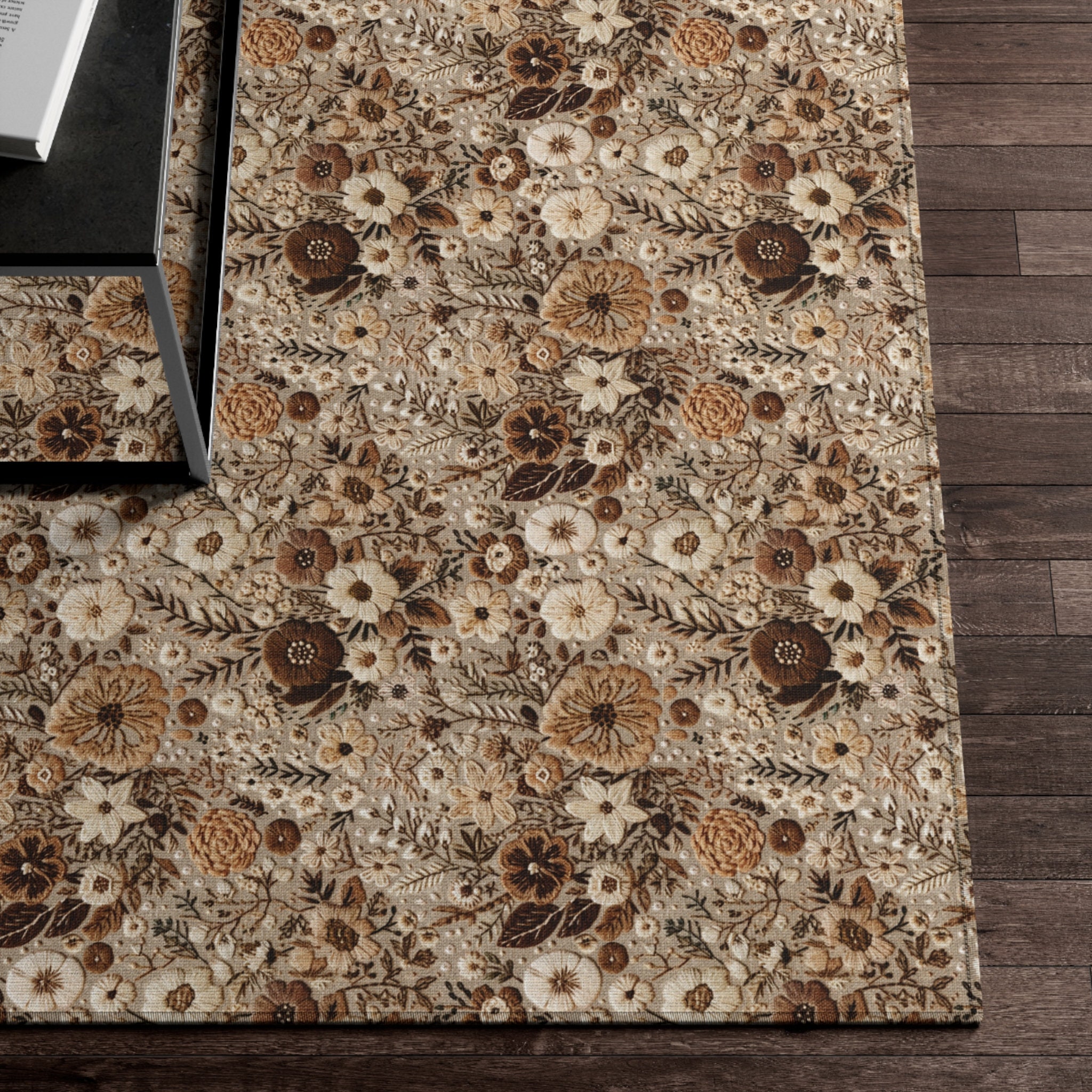 Hazel Rug Boho Floral Hazel Rug, Floral Area Rug, Cottagecore Floor Mat for ...